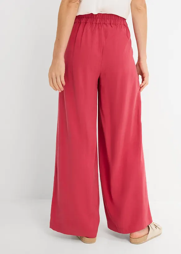 Palazzo-Hose aus Viskose-Mix in rot von hinten - bonprix