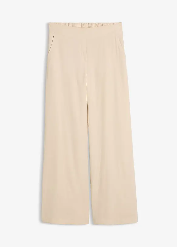 Palazzo-Hose aus Viskose-Mix in beige von vorne - bonprix