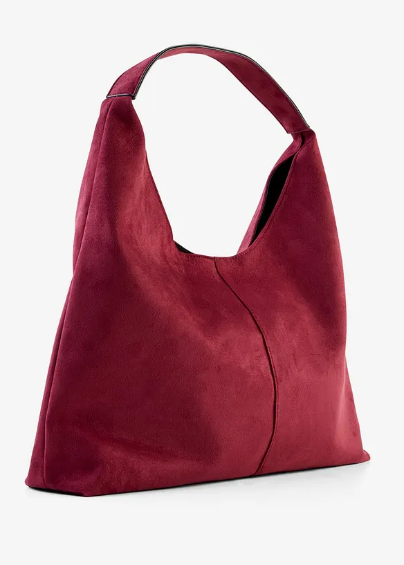 Shopper in Velourslederoptik in rot von hinten - bonprix