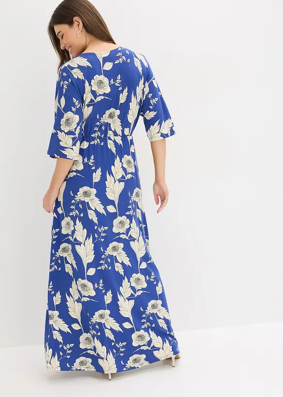 Jerseykleid aus softem Viskose-Mix in blau von hinten (Totalaufnahme) - bonprix Jerseykleid aus softem Viskose-Mix in blau von hinten (Totalaufnahme) - bonprix