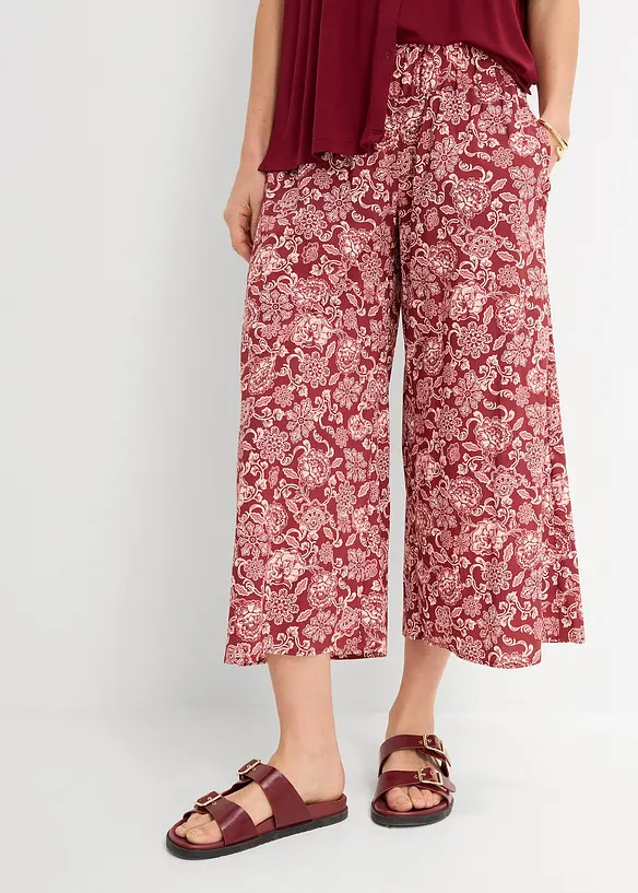 Culotte aus griffigem Popeline in rot von vorne - bonprix Culotte aus griffigem Popeline in rot von vorne - bonprix