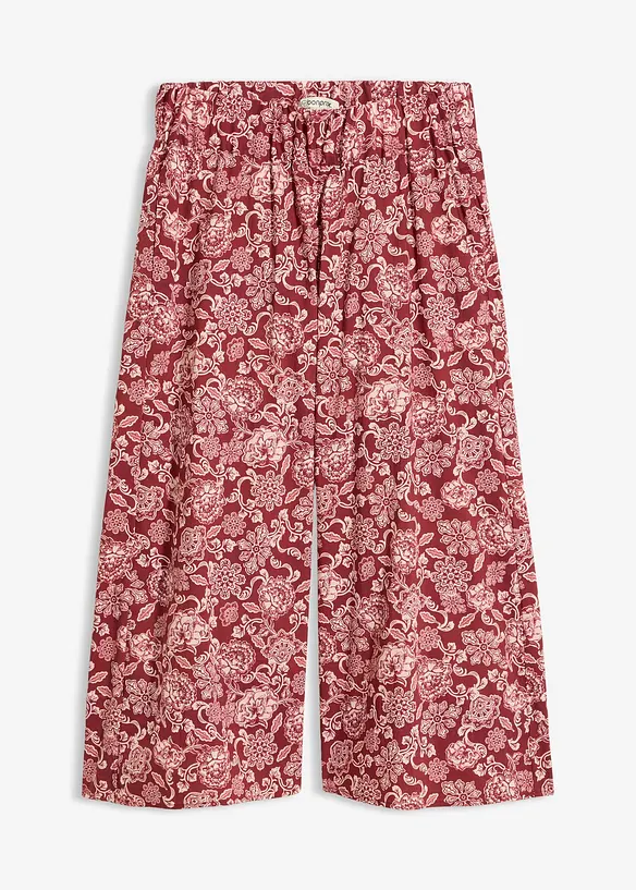 Culotte aus griffigem Popeline in rot von vorne - bonprix Culotte aus griffigem Popeline in rot von vorne - bonprix
