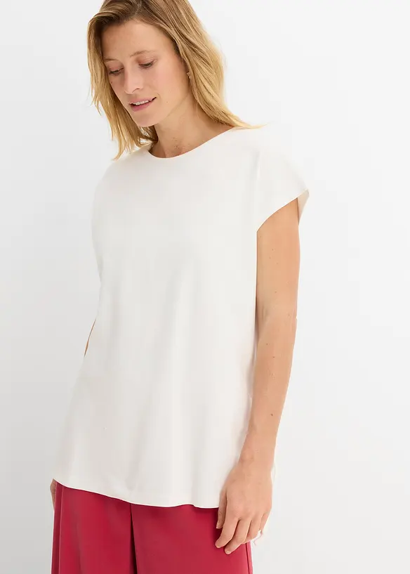 Shirt aus reiner Bio-Baumwolle	 in weiß von vorne (im Anschnitt) - bonprix