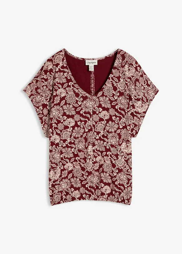 Shirt aus feinem Viskose-Mix	 in rot von vorne - bonprix