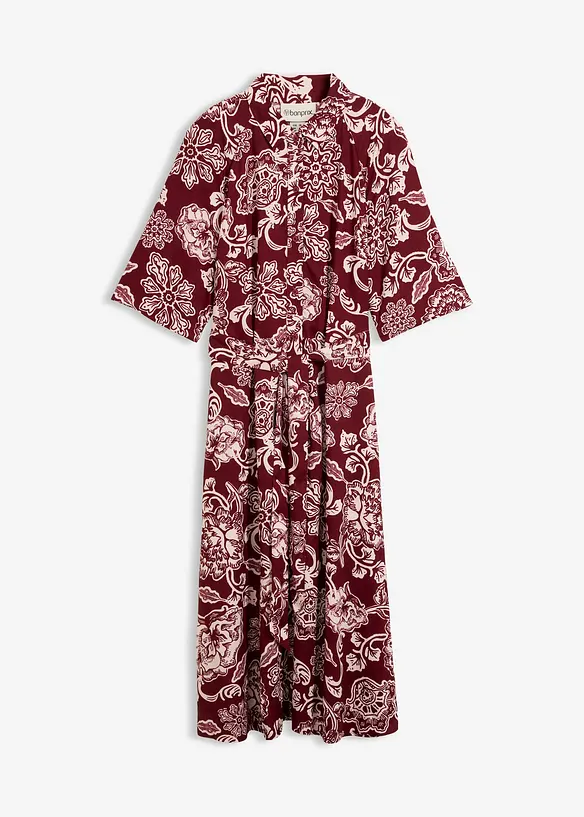Hemdblusenkleid aus fließender Viskose in rot von vorne - bonprix