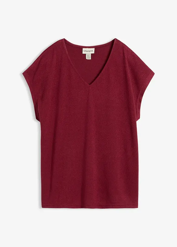 Oversize-Shirt im Struktur-Material in rot von vorne - bonprix Oversize-Shirt im Struktur-Material in rot von vorne - bonprix