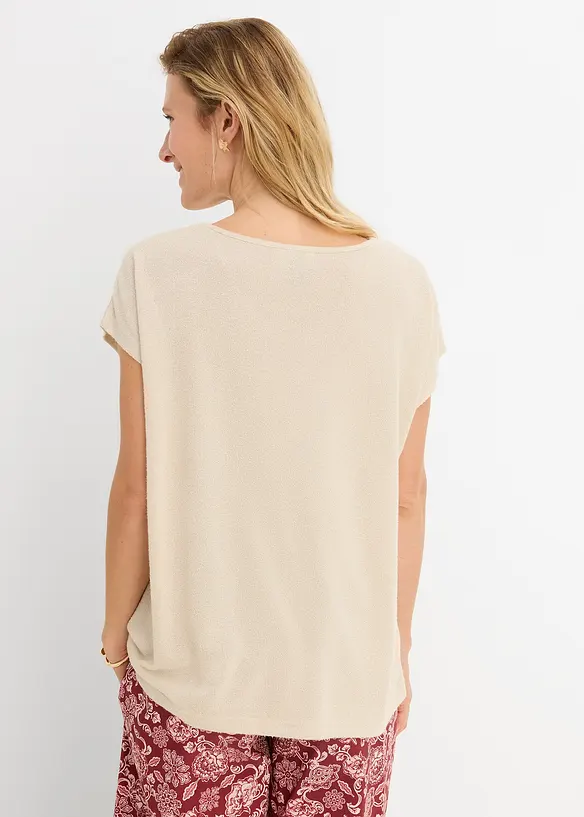 Oversize-Shirt im Struktur-Material in beige von hinten (im Anschnitt) - bonprix Oversize-Shirt im Struktur-Material in beige von hinten (im Anschnitt) - bonprix