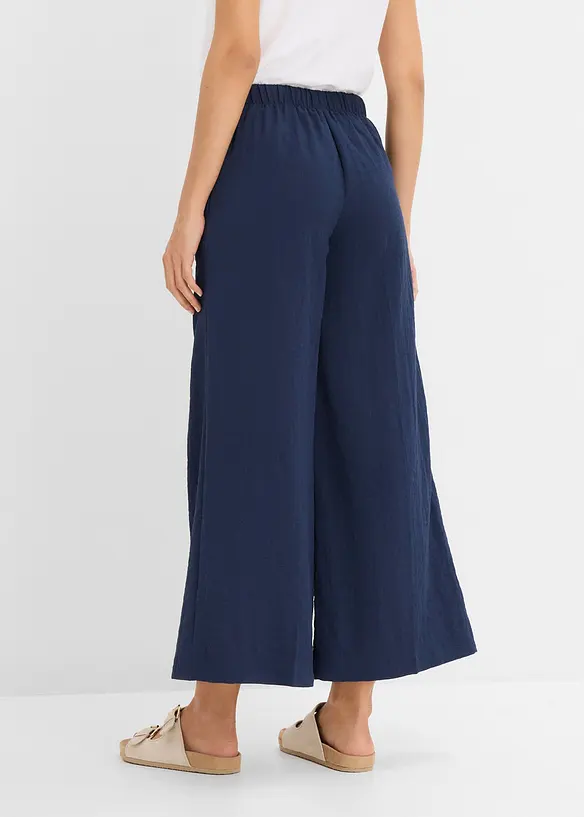 Culotte aus fließendem Viskose-Mix in blau von hinten - bonprix Culotte aus fließendem Viskose-Mix in blau von hinten - bonprix