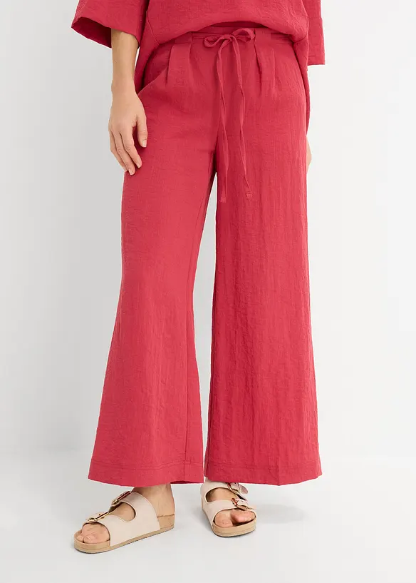 Culotte aus fließendem Viskose-Mix in rot von vorne - bonprix Culotte aus fließendem Viskose-Mix in rot von vorne - bonprix