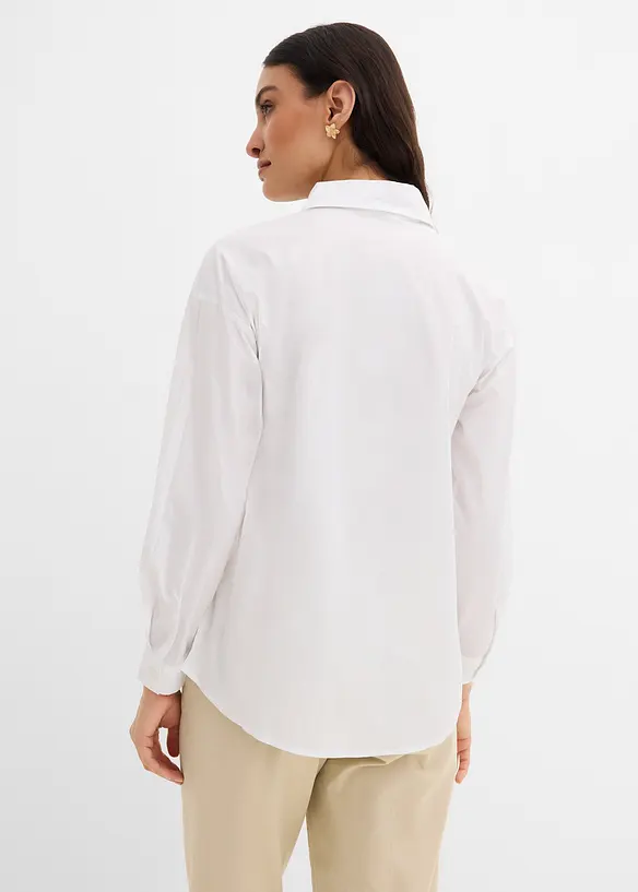 Hemdbluse mit Stitching in weiß von hinten (im Anschnitt) - bonprix Hemdbluse mit Stitching in weiß von hinten (im Anschnitt) - bonprix