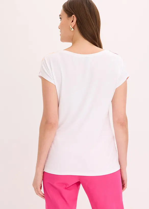 Shirt mit überschnittenen Schultern in weiß von hinten (im Anschnitt) - bonprix Shirt mit überschnittenen Schultern in weiß von hinten (im Anschnitt) - bonprix