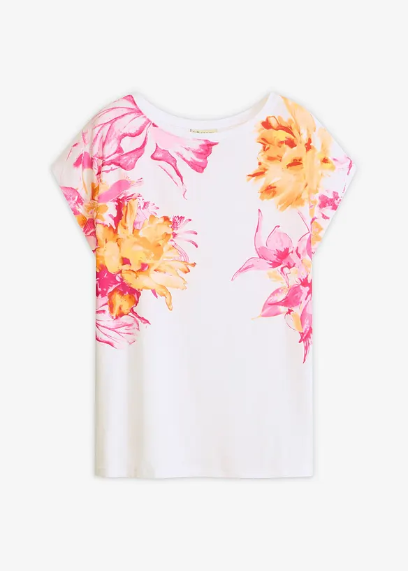Shirt mit überschnittenen Schultern in weiß von vorne - bonprix Shirt mit überschnittenen Schultern in weiß von vorne - bonprix