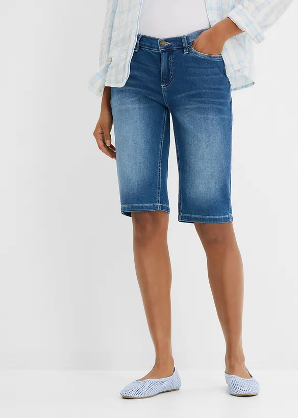 Straight-Jeans Mid Waist in blau von vorne - bonprix
