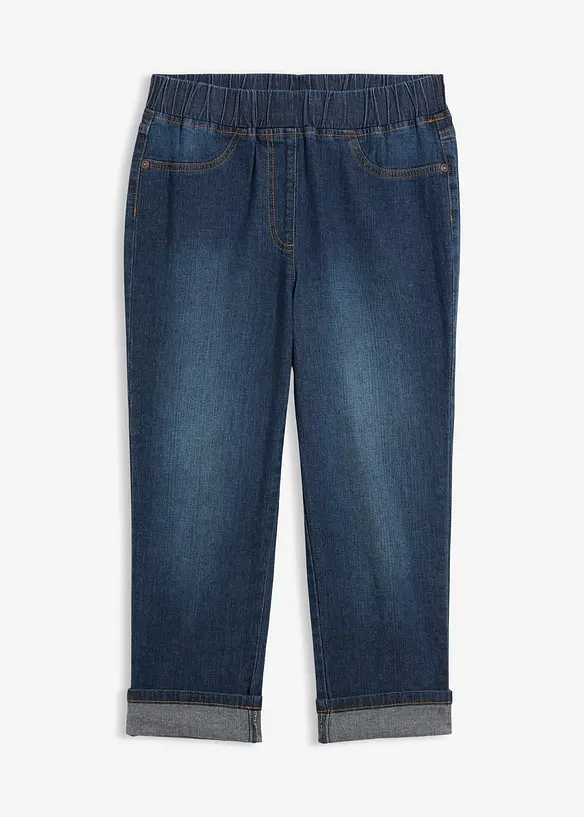 Jeggings Mid Waist, Bequembund in blau von vorne - bonprix