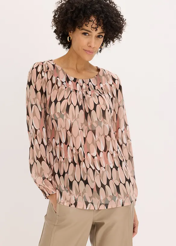luftige Tunika in rosa von vorne (im Anschnitt) - bonprix