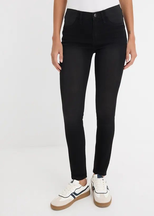Jeans mit Bequembund in schwarz von vorne - bonprix