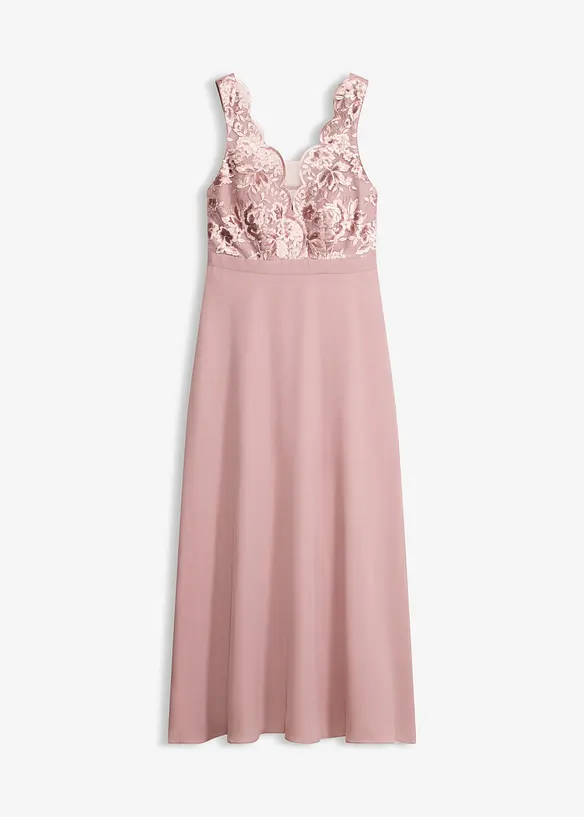 Maxikleid mit Paillettenstickerei in rosa von vorne - bonprix Maxikleid mit Paillettenstickerei in rosa von vorne - bonprix