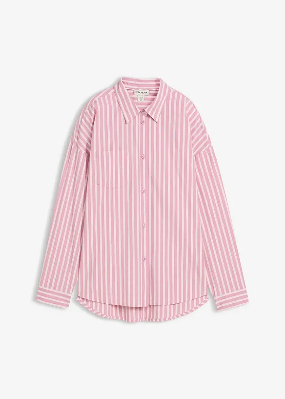 Oversize-Bluse aus Baumwoll-Mix in rosa von vorne - bonprix Oversize-Bluse aus Baumwoll-Mix in rosa von vorne - bonprix