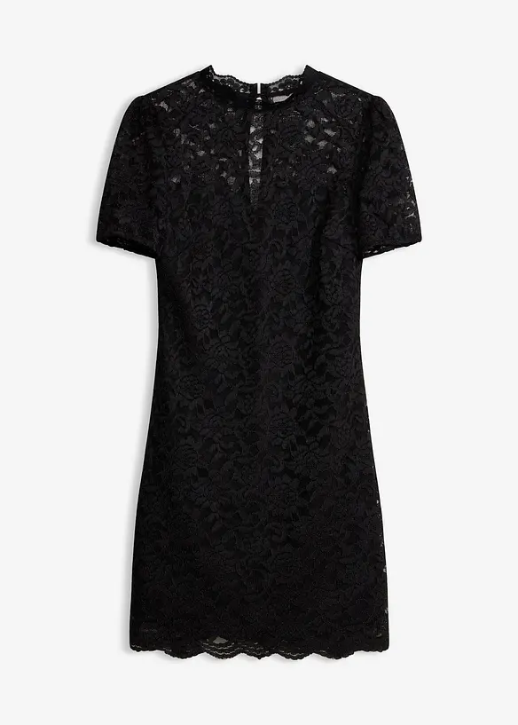 Spitzenkleid in schwarz von vorne - bonprix