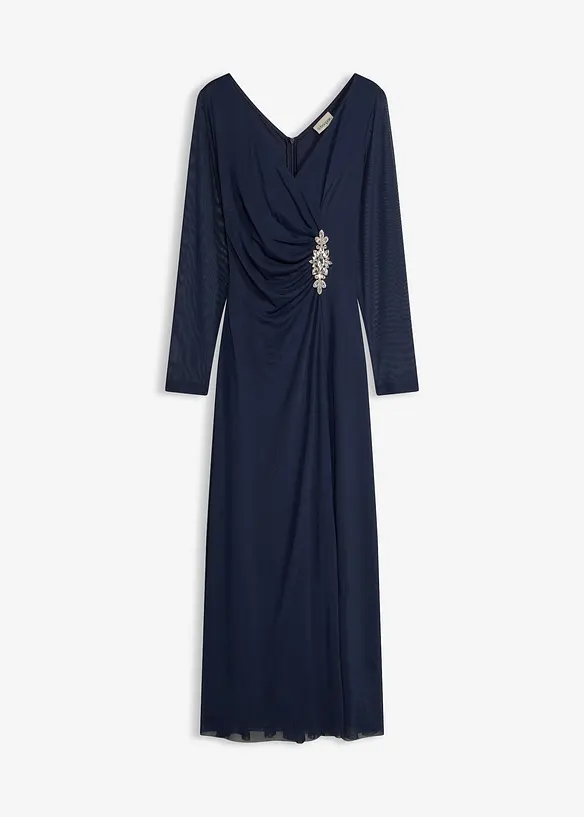 Abendkleid aus zartem Tüll mit Steinapplikation in blau von vorne - bonprix Abendkleid aus zartem Tüll mit Steinapplikation in blau von vorne - bonprix