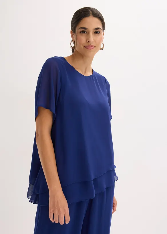Bluse in blau von vorne (im Anschnitt) - bonprix