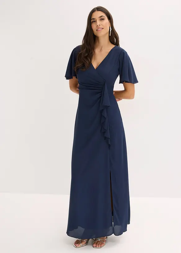Abendkleid in blau von vorne (Totalaufnahme) - bonprix