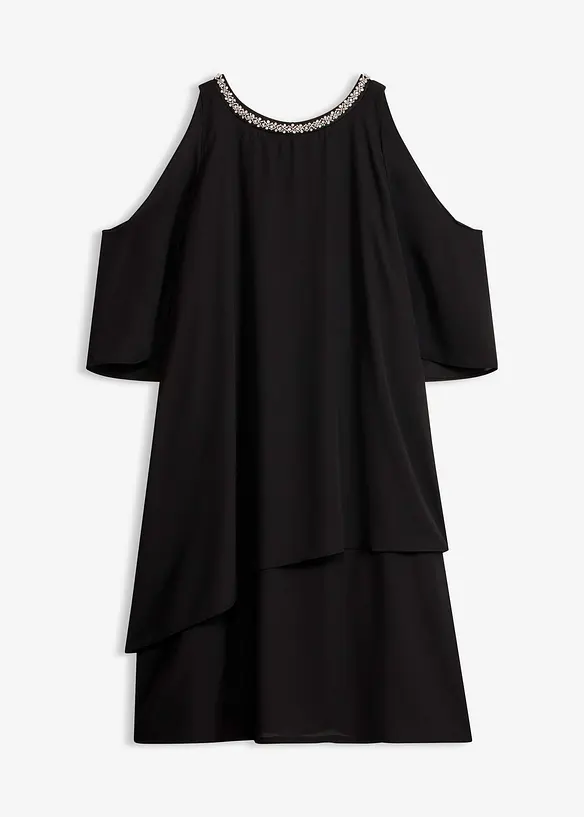 Blusenkleid in schwarz von vorne - bonprix