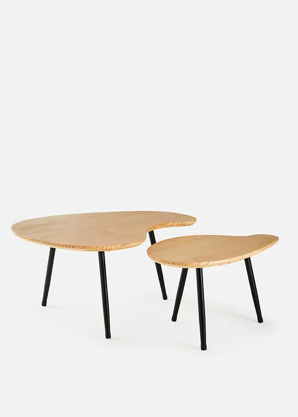 Beistelltisch (2-tlg. Set) in schwarz von vorne - bonprix
