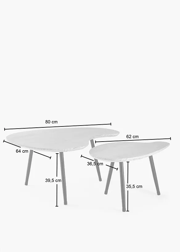 Beistelltisch (2-tlg. Set) in schwarz - bonprix