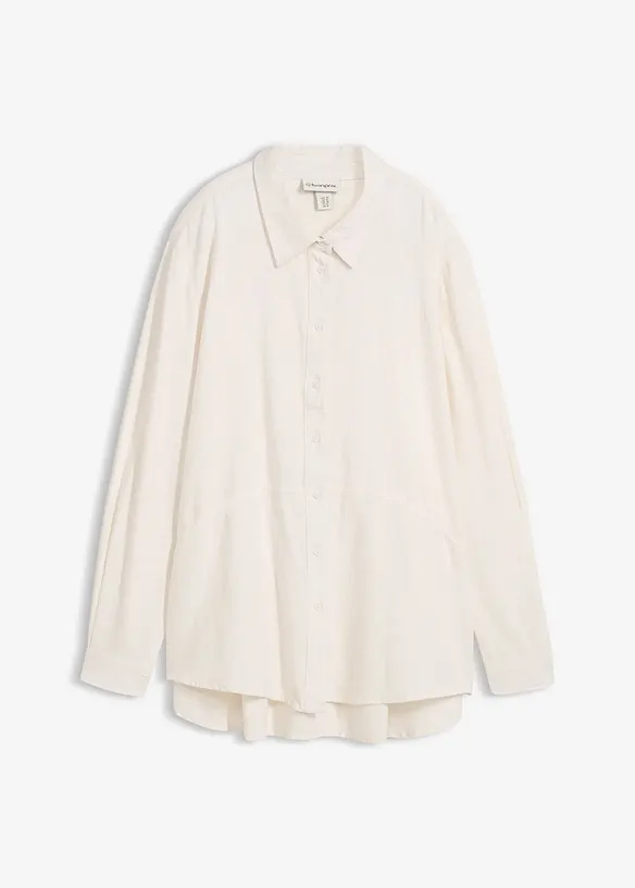 Oversize-Bluse aus Leinen-Viskose-Mix in weiß von vorne - bonprix Oversize-Bluse aus Leinen-Viskose-Mix in weiß von vorne - bonprix