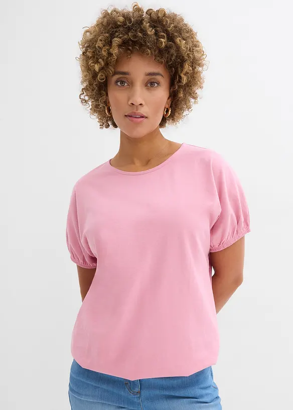 T-Shirt aus Bio-Baumwolle in rosa von vorne (im Anschnitt) - bonprix T-Shirt aus Bio-Baumwolle in rosa von vorne (im Anschnitt) - bonprix