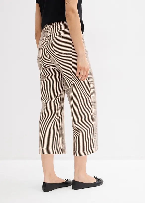 Twillhose mit Bequembund aus Baumwoll-Mix in braun von hinten - bonprix