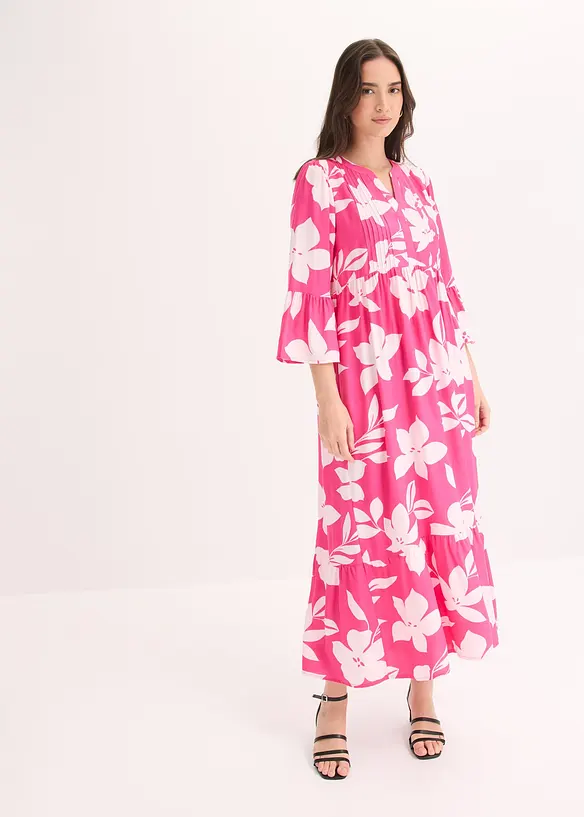 Maxikleid in pink von vorne (Totalaufnahme) - bonprix