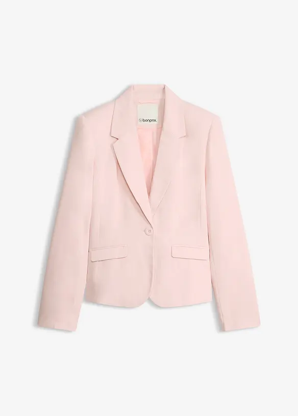Kurzblazer mit Pattentaschen in rosa von vorne - bonprix