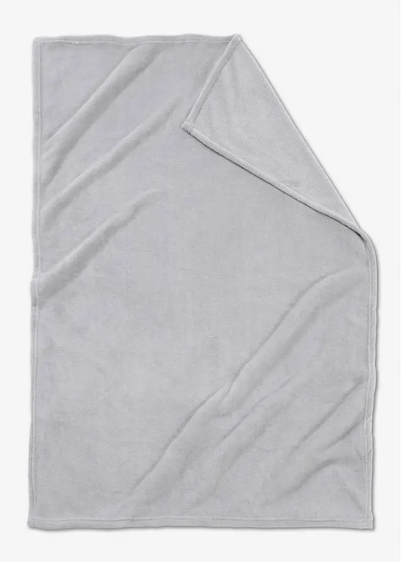 Kuscheldecke mit Cashmere Touch in grau von vorne - bonprix