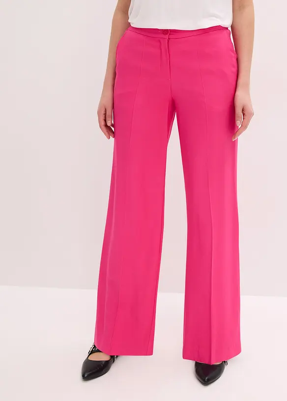 Leichte Marlenehose mit Viskose in pink von vorne - bonprix
