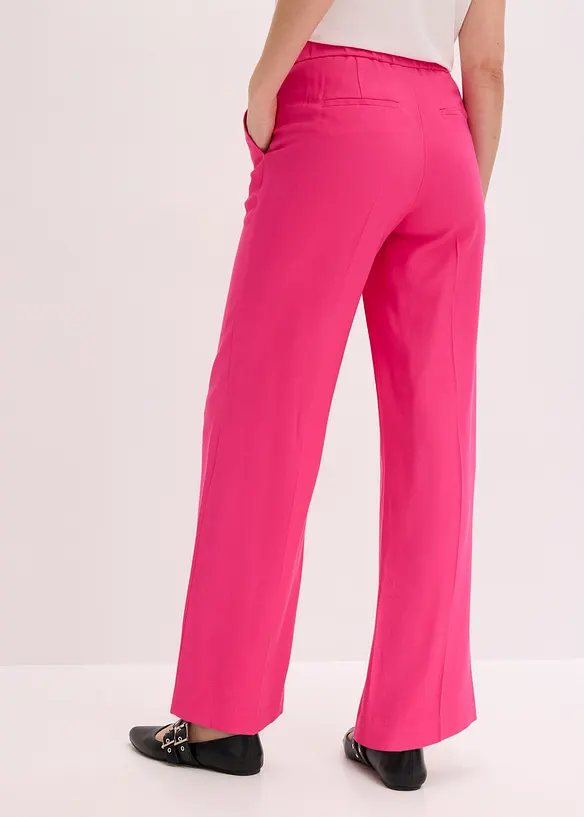 Leichte Marlenehose mit Viskose in pink von hinten - bonprix