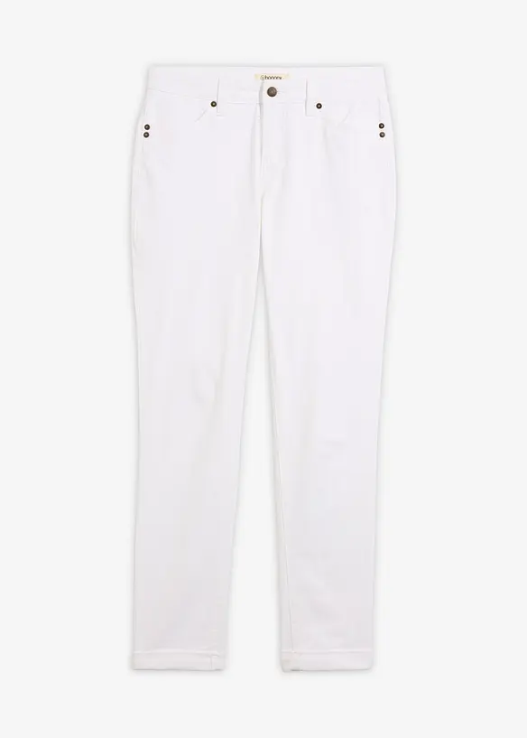 Straight Jeans High Waist, Stretch in weiß von vorne - bonprix