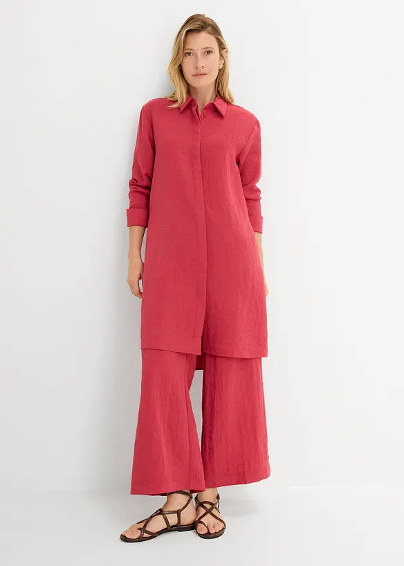 Longbluse aus softem Viskose-Mix in rot von vorne (im Anschnitt) - bonprix Longbluse aus softem Viskose-Mix in rot von vorne (im Anschnitt) - bonprix