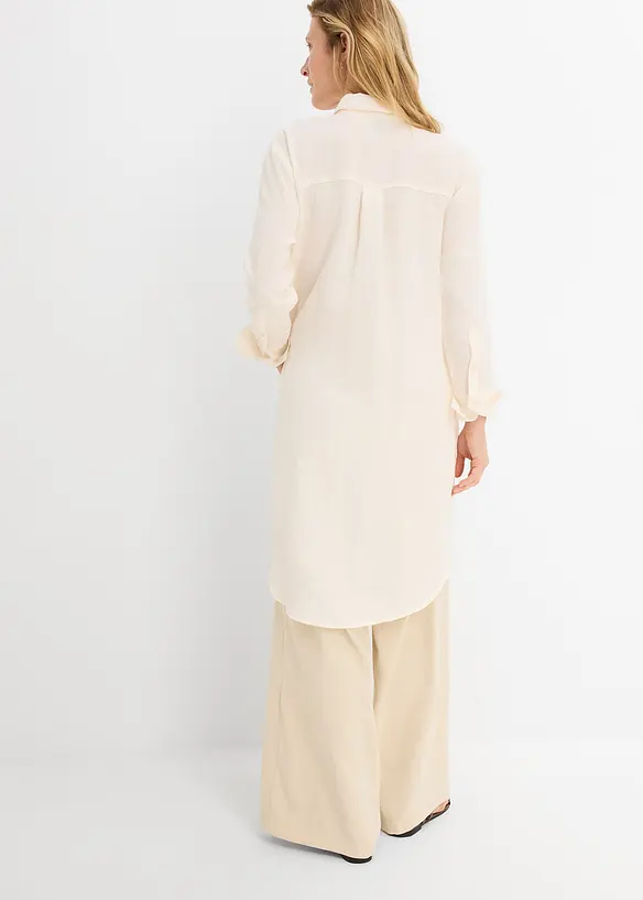 Longbluse aus softem Viskose-Mix in weiß von hinten (im Anschnitt) - bonprix Longbluse aus softem Viskose-Mix in weiß von hinten (im Anschnitt) - bonprix