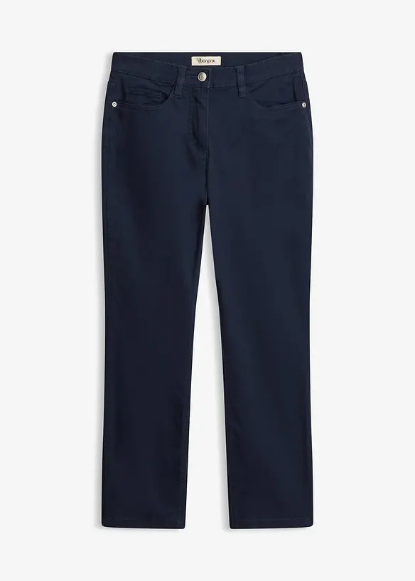 7/8 Stretch-Hose aus Twill in blau von vorne - bonprix