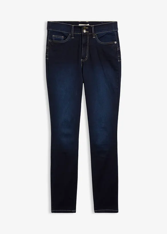 Slim-Fit-Jeans High Waist, Super Stretch in blau von vorne - bonprix