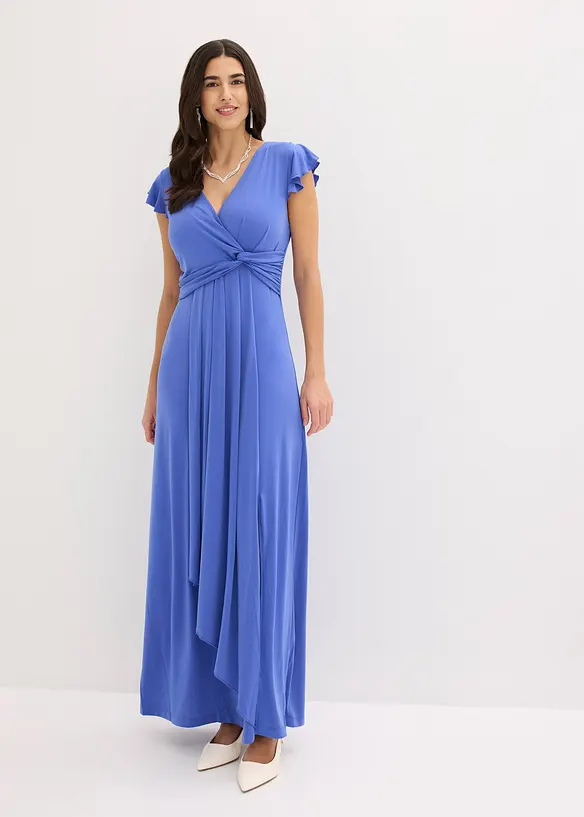 Maxikleid in blau von vorne (Totalaufnahme) - bonprix