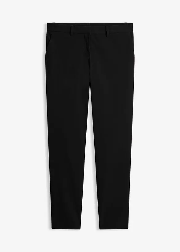 Stretch-Hose aus elastischem Bengalin in schwarz von vorne - bonprix