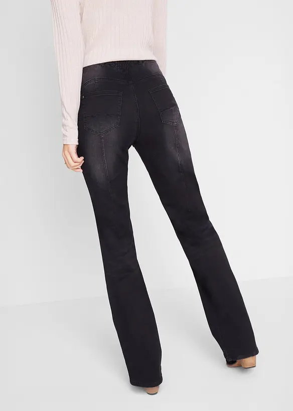Bootcut Jeans Mid Waist, Shaping in schwarz von hinten - bonprix