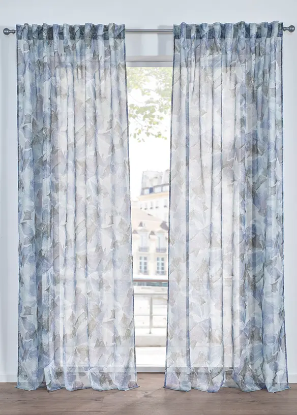 Gardine mit feiner Struktur (1er Pack) in blau - bonprix