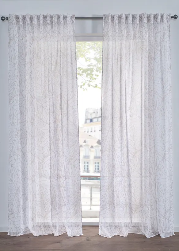 Gardine mit feiner Struktur (1er Pack) in beige - bonprix