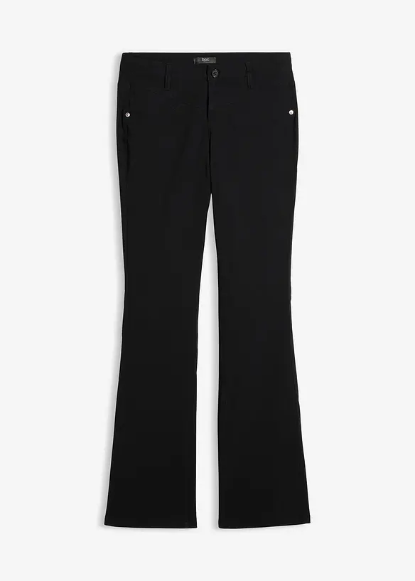 Bengalin-Bootcut-Hose aus Viskose-Mix in schwarz von vorne - bonprix