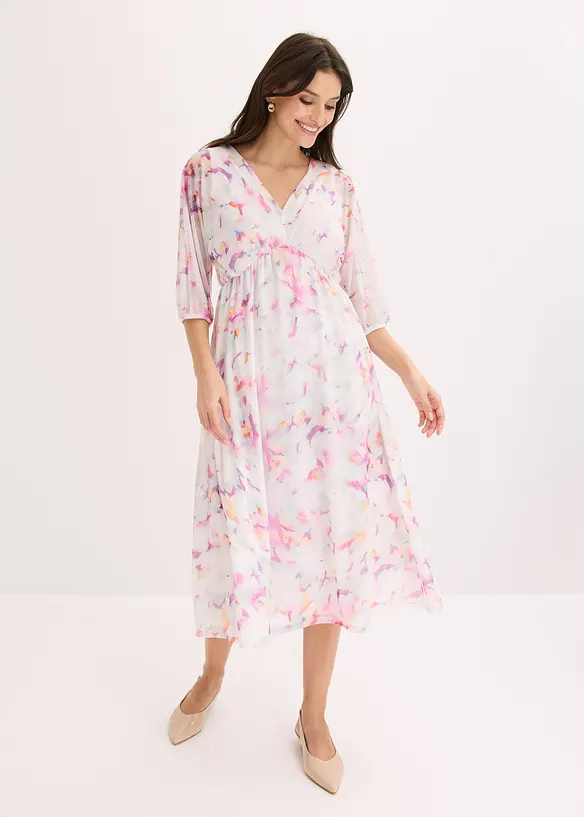 Jerseykleid aus zartem Mesh in weiß von vorne (Totalaufnahme) - bonprix Jerseykleid aus zartem Mesh in weiß von vorne (Totalaufnahme) - bonprix