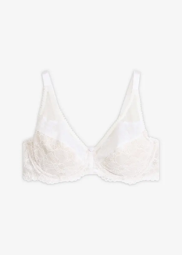 Minimizer-BH mit edler Spitze in weiß von vorne - bonprix
